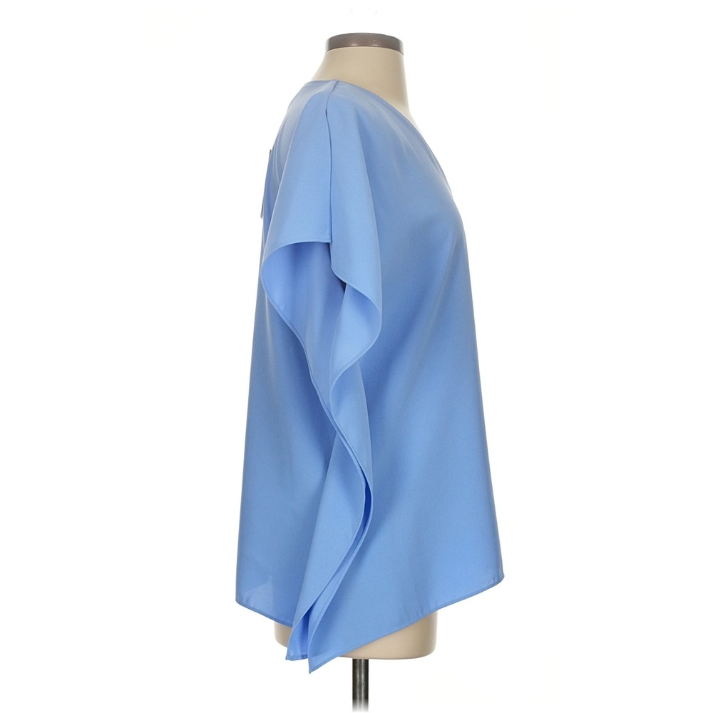 Anna Cate Victoria Top Hydrangea Blue Draped Flutter Sleeve NWT XS Oversized